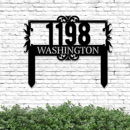 Monogram Address Sign - Personalized Address Signs - Modern Address Sign For Yard - Address Plaque - Outdoor Metal Wall Art - Ciaocustom