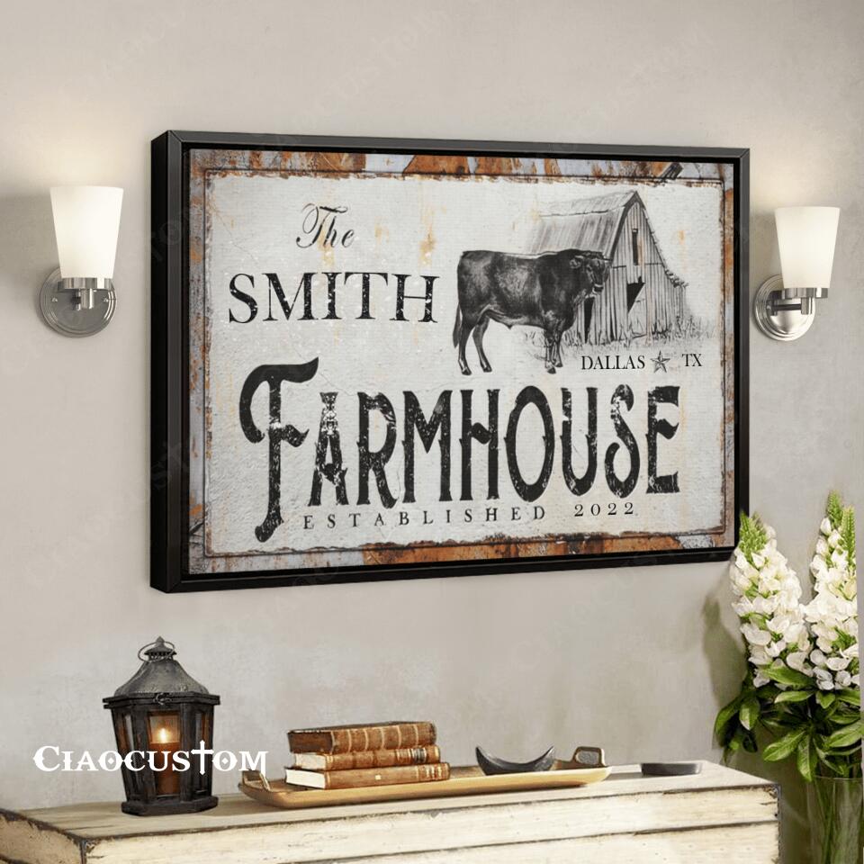 Personalized Farmhouse Canvas - Custom Farmhouse - Farmhouse Canvas Wall Art - Farmhouse Poster - Farmhouse Canvas Decor - Farmer Gifts - Ciaocustom