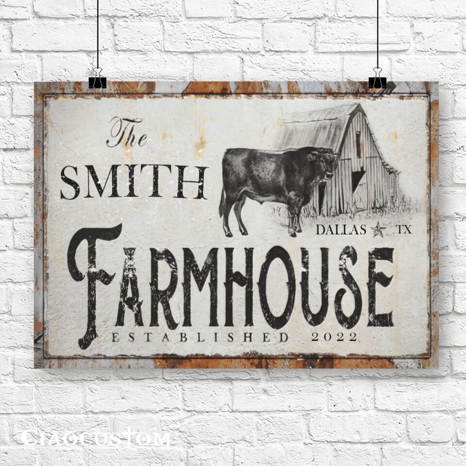 Personalized Farmhouse Canvas - Custom Farmhouse - Farmhouse Canvas Wall Art - Farmhouse Poster - Farmhouse Canvas Decor - Farmer Gifts - Ciaocustom