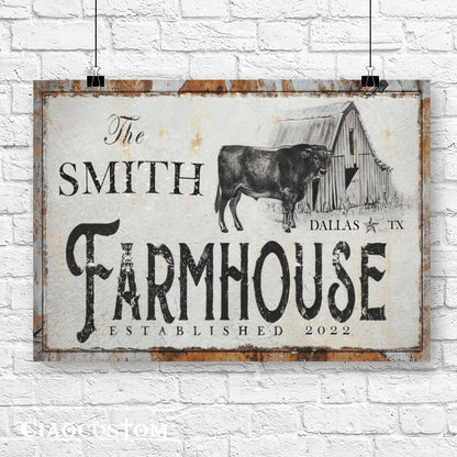 Personalized Farmhouse Canvas - Custom Farmhouse - Farmhouse Canvas Wall Art - Farmhouse Poster - Farmhouse Canvas Decor - Farmer Gifts - Ciaocustom