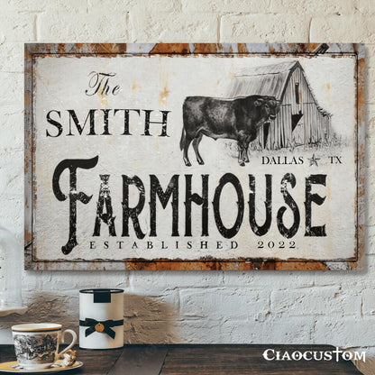 Personalized Farmhouse Canvas - Custom Farmhouse - Farmhouse Canvas Wall Art - Farmhouse Poster - Farmhouse Canvas Decor - Farmer Gifts - Ciaocustom