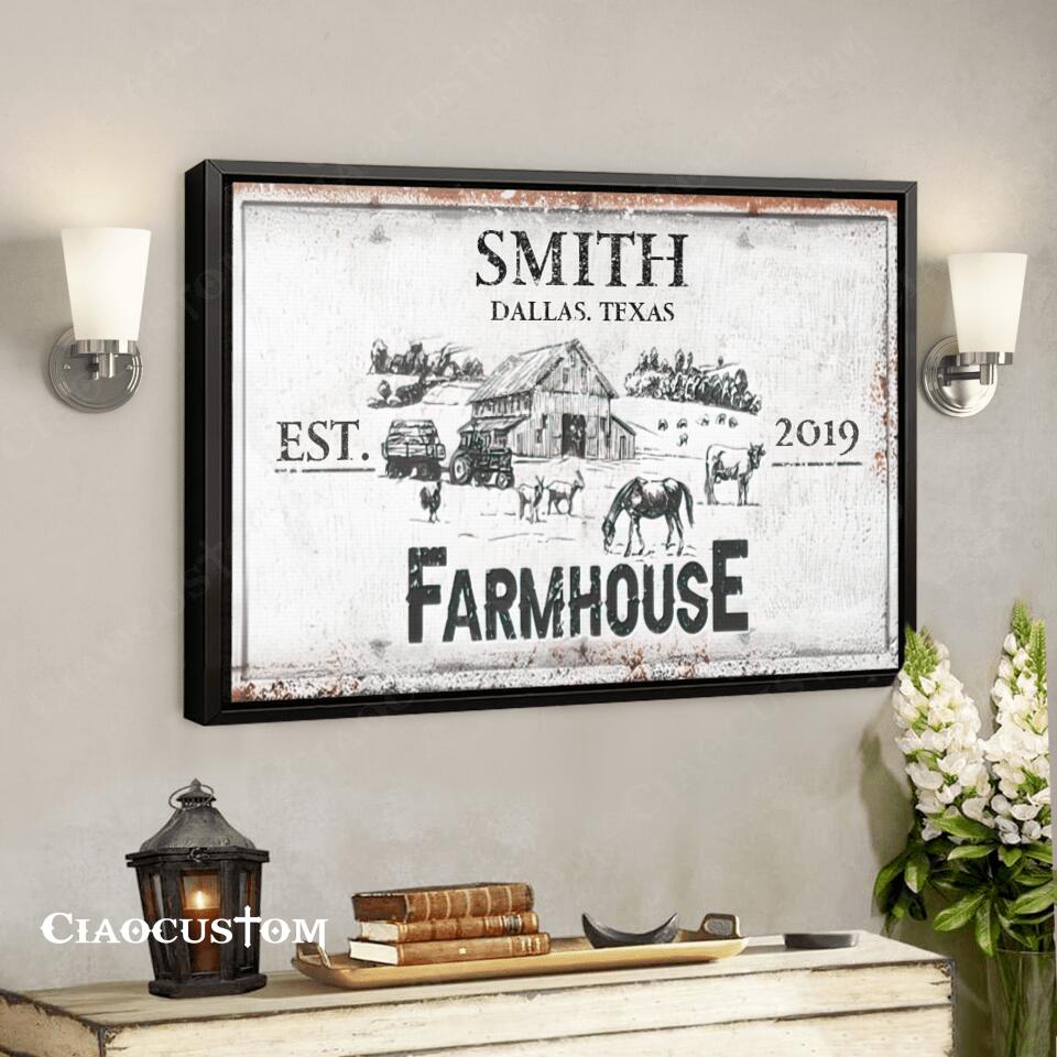 Farmhouse Personalized Canvas - Custom Farmhouse - Farmhouse Canvas Decor - Farmhouse Poster - Farmhouse Framed Wall Art - Farmer Gifts - Ciaocustom