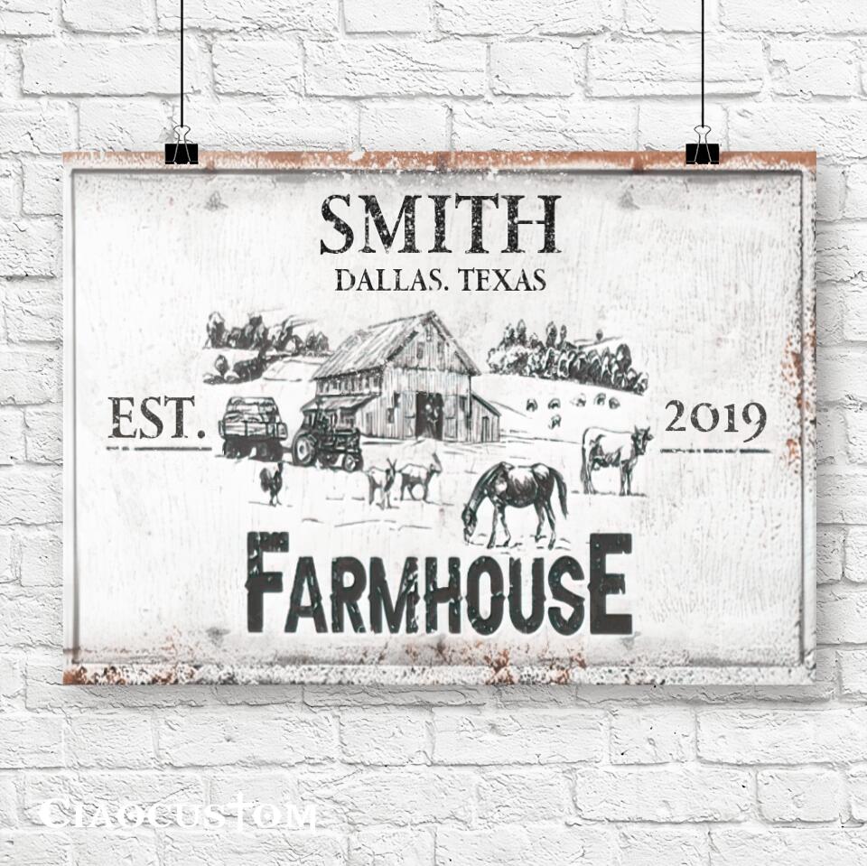 Farmhouse Personalized Canvas - Custom Farmhouse - Farmhouse Canvas Decor - Farmhouse Poster - Farmhouse Framed Wall Art - Farmer Gifts - Ciaocustom