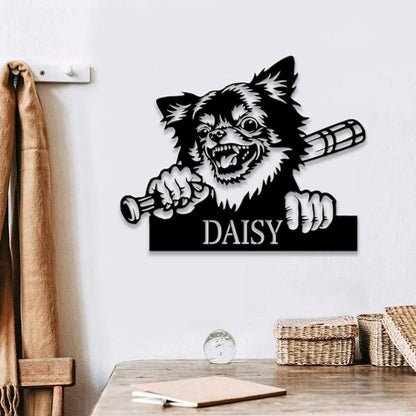 Personalized West Highland White Terrier And Baseball Bat Metal Sign - Terrier Metal Wall Art - Dog Lover Gifts - Dog Lover - Ciaocustom