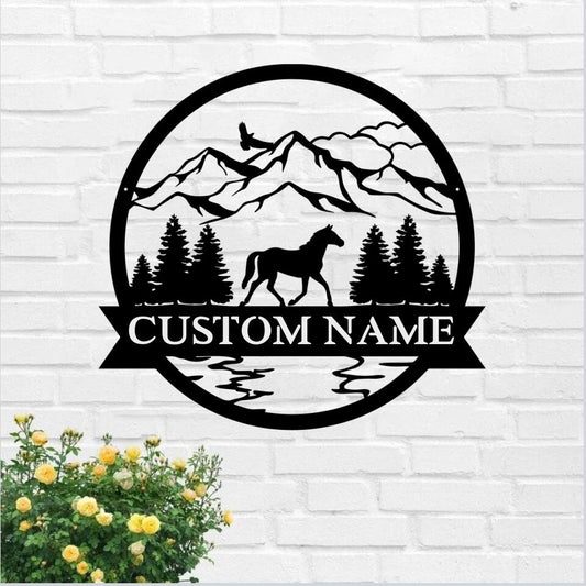 Personalized Metal Horse Signs - Custom Horse Metal Sign - Metal Horse Sign With Name - Metal Horse Farm Signs - Horse Metal Wall Art - Ciaocustom