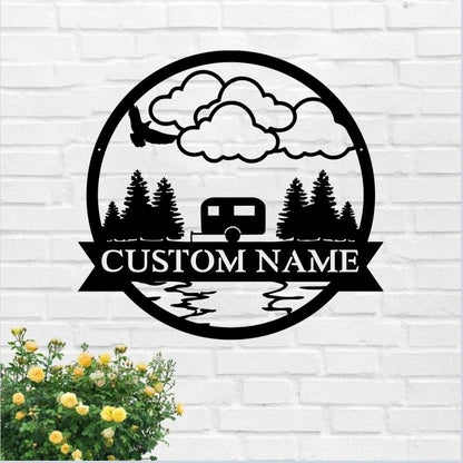 Personalized Metal Camping Signs - Metal Camping Signs - Camper Metal Signs - Custom Metal Signs - Family Name Sign - Happy Camper - Ciaocustom