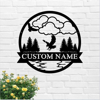 Eagle Customized Monogram Metal Wall Art - Eagle Metal Signs - Metal Eagle Wall Decor - Eagle Metal Wall Art - American Eagle Gift - Ciaocustom