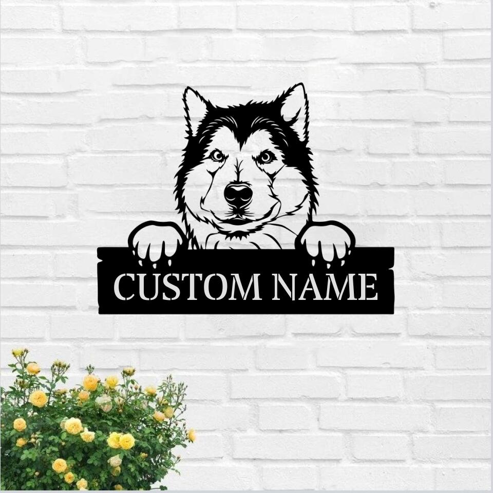 Alaskan Malamute - Personalized Alaskan Malamute Metal Sign - Alaskan Metal Wall Art - Dog Metal Sign - Alaskan Malamute Lover Gifts - Ciaocustom