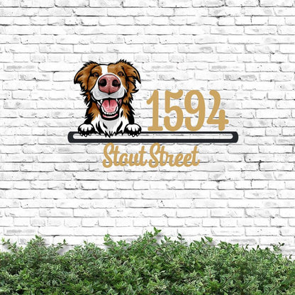 Personalized Dog House Number with Street Name - Custom House Number Signs - Metal Address Plaque - House Address Signs - Dog House - Ciaocustom