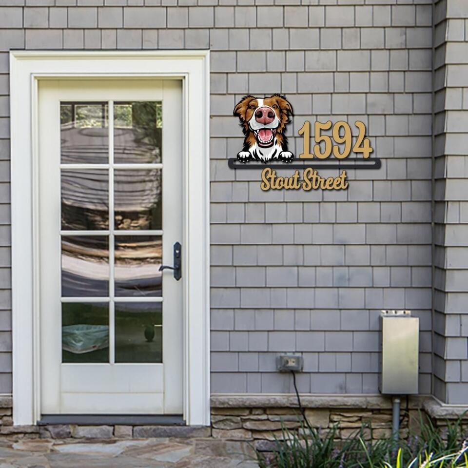 Personalized Dog House Number with Street Name - Custom House Number Signs - Metal Address Plaque - House Address Signs - Dog House - Ciaocustom