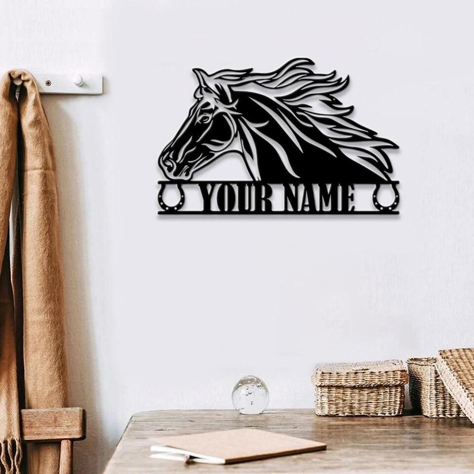 Personalized Metal Horse Signs - Horse Metal Sign - Horse Metal Wall Art - Metal Horse Farm Signs - Horse Wall Decor - Horse Lover Gift - Ciaocustom