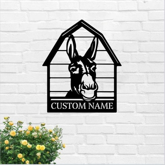 Personalized Donkey Metal Sign - Farm Animals Sign - Metal Sign For Farmer - Donkey Farmhouse Decor - Donkey Name Sign - Farmhouse Decor - Ciaocustom