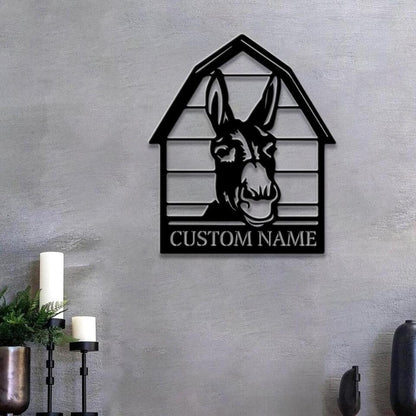 Personalized Donkey Metal Sign - Farm Animals Sign - Metal Sign For Farmer - Donkey Farmhouse Decor - Donkey Name Sign - Farmhouse Decor - Ciaocustom