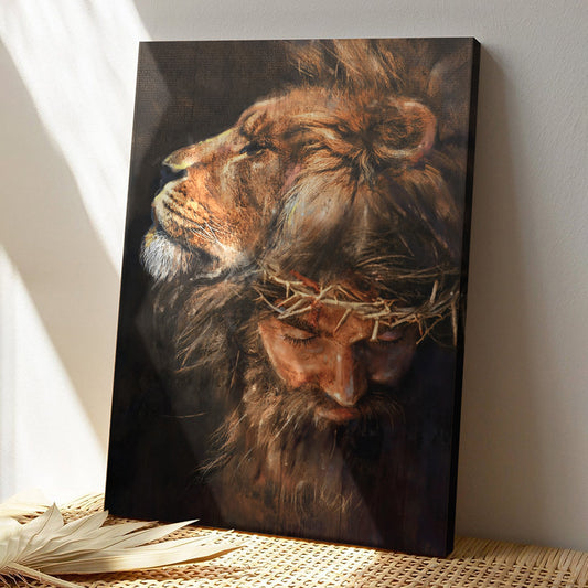 Bible Verse Canvas Painting - Scripture Canvas Wall Art - Jesus Lion Head Poster - Ciaocustom