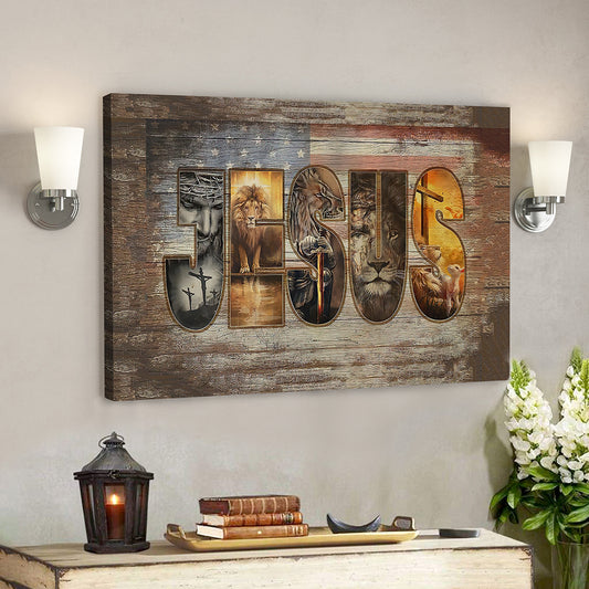 Jesus Canvas Art - Bible Verse Wall Art Canvas - Jesus 4th Of July Canvas Poster - Ciaocustom