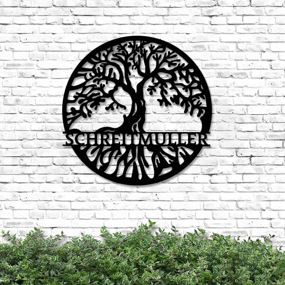 Personalized Tree Of Life Metal Sign - Family Tree Metal Sign - Family Tree Metal Art - Ciaocustom