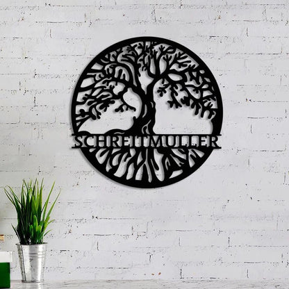 Personalized Tree Of Life Metal Sign - Family Tree Metal Sign - Family Tree Metal Art - Ciaocustom