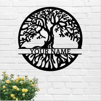 Personalized Tree Of Life Metal Sign - Family Tree Metal Sign - Family Tree Metal Art - Ciaocustom