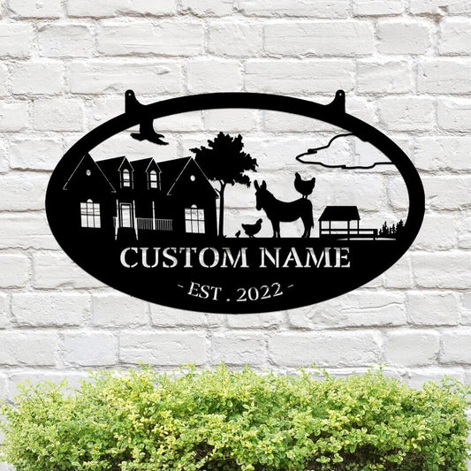 Custom Farm Sign - Farmhouse Chicken Metal Sign - Metal Farmhouse Art - Gifts For Farmers - Ciaocustom