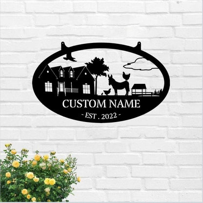 Custom Farm Sign - Farmhouse Chicken Metal Sign - Metal Farmhouse Art - Gifts For Farmers - Ciaocustom