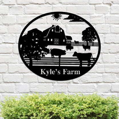 Custom Metal Farm Sign - Pig Metal Signs - Metal Sign For Farmer - Farmhouse Decor - Ciaocustom