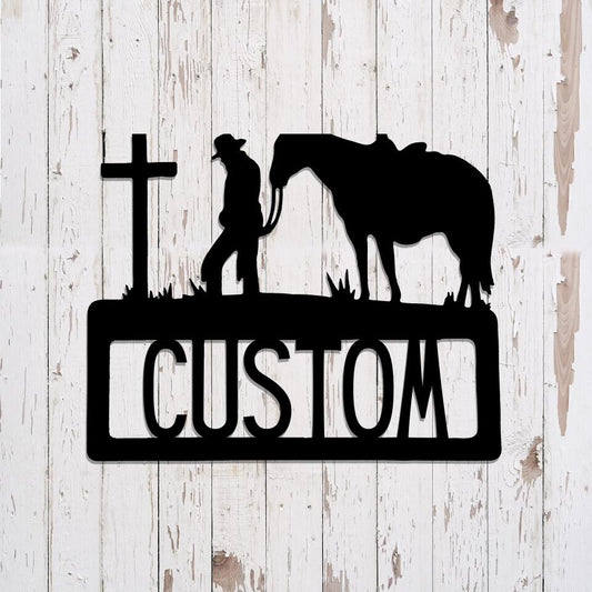 Personalized Metal Cowboy Sign - Custom Metal Ranch Signs - Cowboys Gifts For Him - Ciaocustom