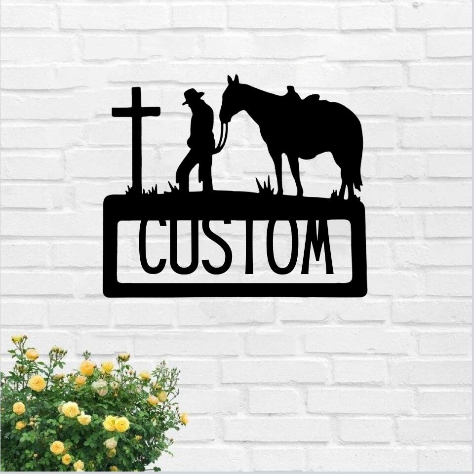 Personalized Metal Cowboy Sign - Custom Metal Ranch Signs - Cowboys Gifts For Him - Ciaocustom