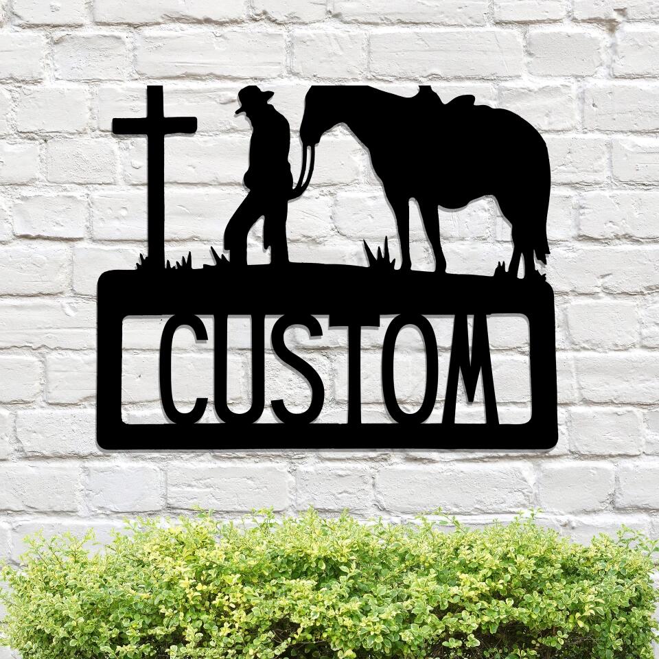 Personalized Metal Cowboy Sign - Custom Metal Ranch Signs - Cowboys Gifts For Him - Ciaocustom
