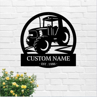Custom Metal Tractor Sign - Farm Metal Sign - Metal Farmhouse Art - Gifts For Farmers - Ciaocustom