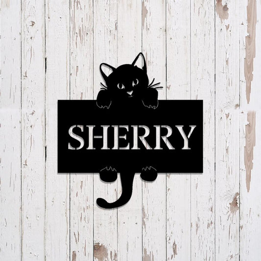 Personalized Metal Cat Sign - Metal Cat Sign - Cat Lover Sign - Ciaocustom