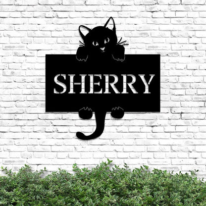 Personalized Metal Cat Sign - Metal Cat Sign - Cat Lover Sign - Ciaocustom