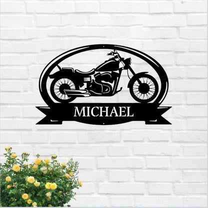 Personalized Motorcycle Metal Sign - Metal Motorcycle Wall Art - Garage Decor - Ciaocustom