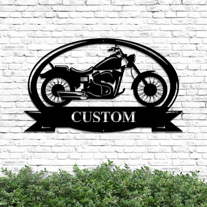 Personalized Motorcycle Metal Sign - Metal Motorcycle Wall Art - Garage Decor - Ciaocustom