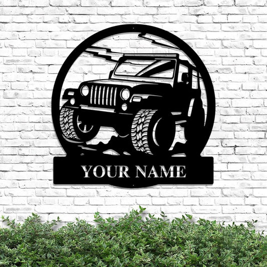 Custom Jeep Metal Sign - Jeep Metal Wall Art - Garage Art Cut Metal Sign - Jeep Lover Gifts - Ciaocustom
