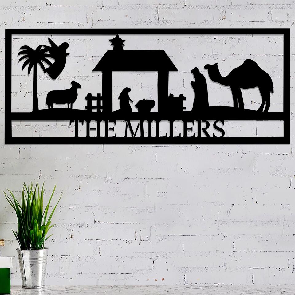 Personalized Nativity Metal Sign - Farmhouse Christmas Decor - Christmas Metal Sign - Ciaocustom