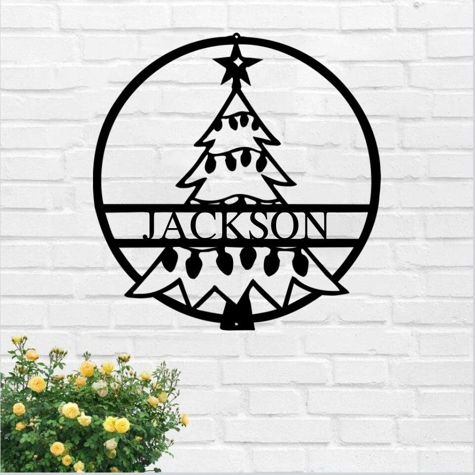 Custom Christmas Tree Metal Sign - Personalized Christmas Steel Sign - Ciaocustom