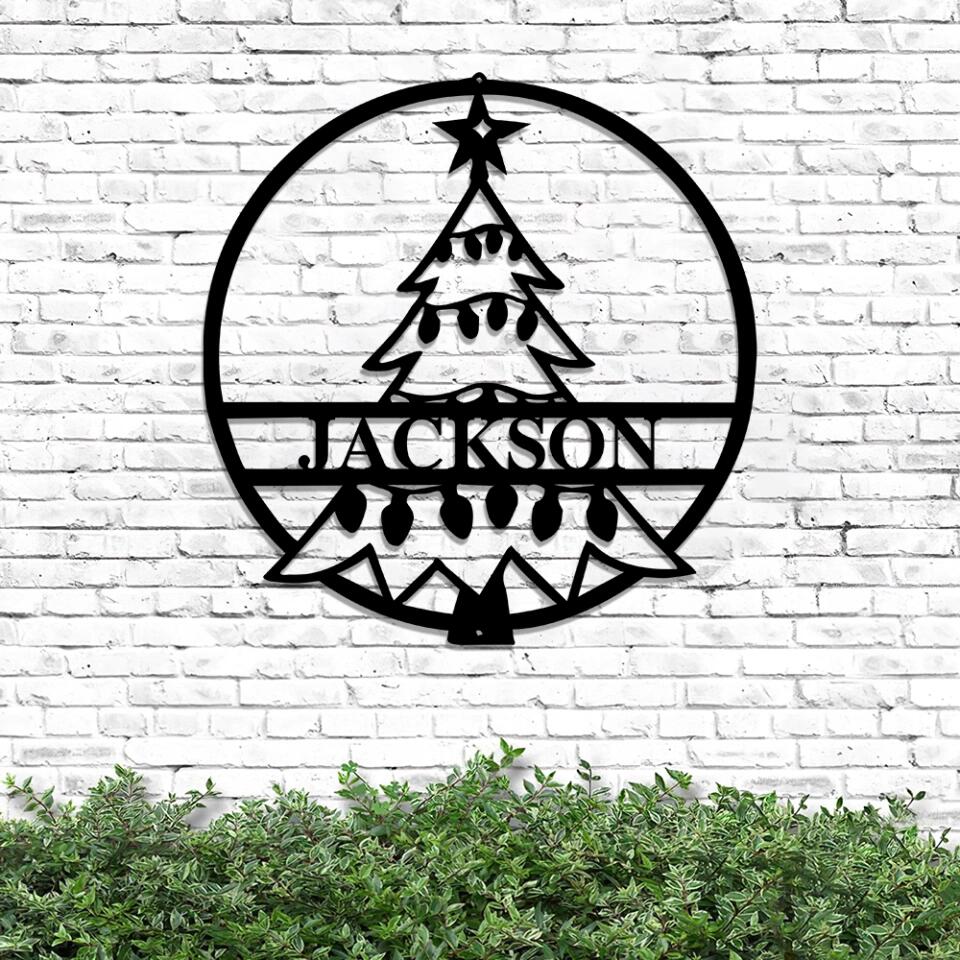 Custom Christmas Tree Metal Sign - Personalized Christmas Steel Sign - Ciaocustom