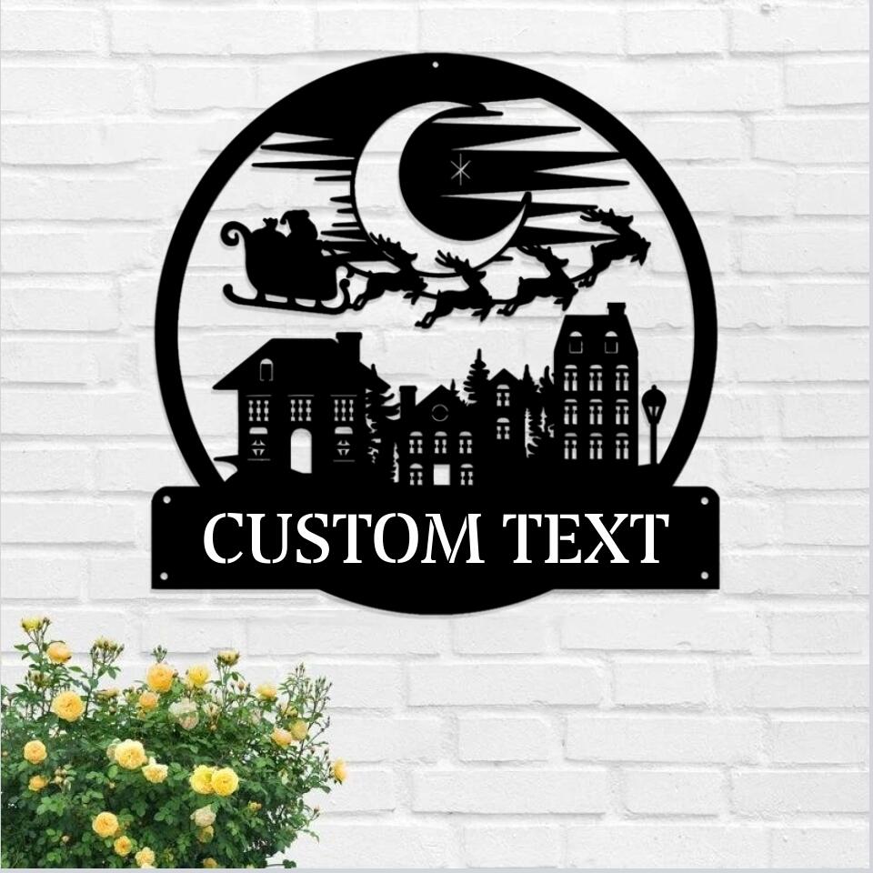 Custom Santa Claus Metal Sign - Merry Christmas Metal Wall Art - Personalized Santa Claus Sign - Santa Claus Home Decor - Ciaocustom