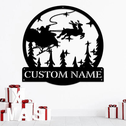 Custom Santa Claus Metal Sign - Merry Christmas Metal Wall Art - Personalized Santa Claus Sign - Santa Claus Home Decor - Ciaocustom