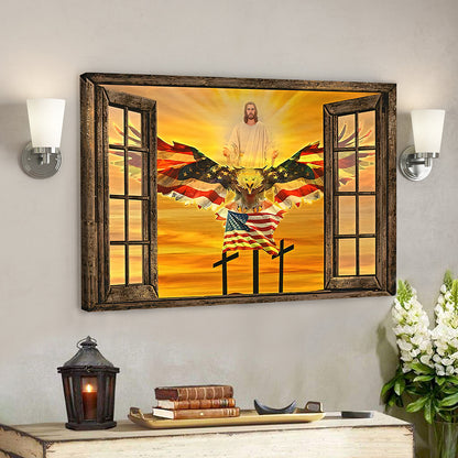 Scripture Canvas Wall Art - Christian Canvas Art - Jesus American Eagle Canvas Poster - Ciaocustom
