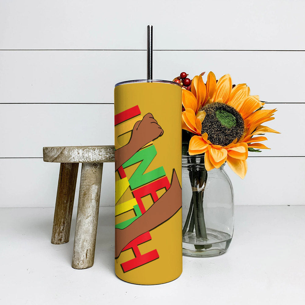 Juneteenth - Juneteenth Tumbler - Stainless Steel Tumbler - 20 oz Skinny Tumbler - Tumbler For Cold Drinks - Ciaocustom