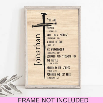 Personalized Christian Gifts For Men -Teens Christian Art - Unique Gifts - Bible Verse Wall Art - Gift For Christian - Ciaocustom