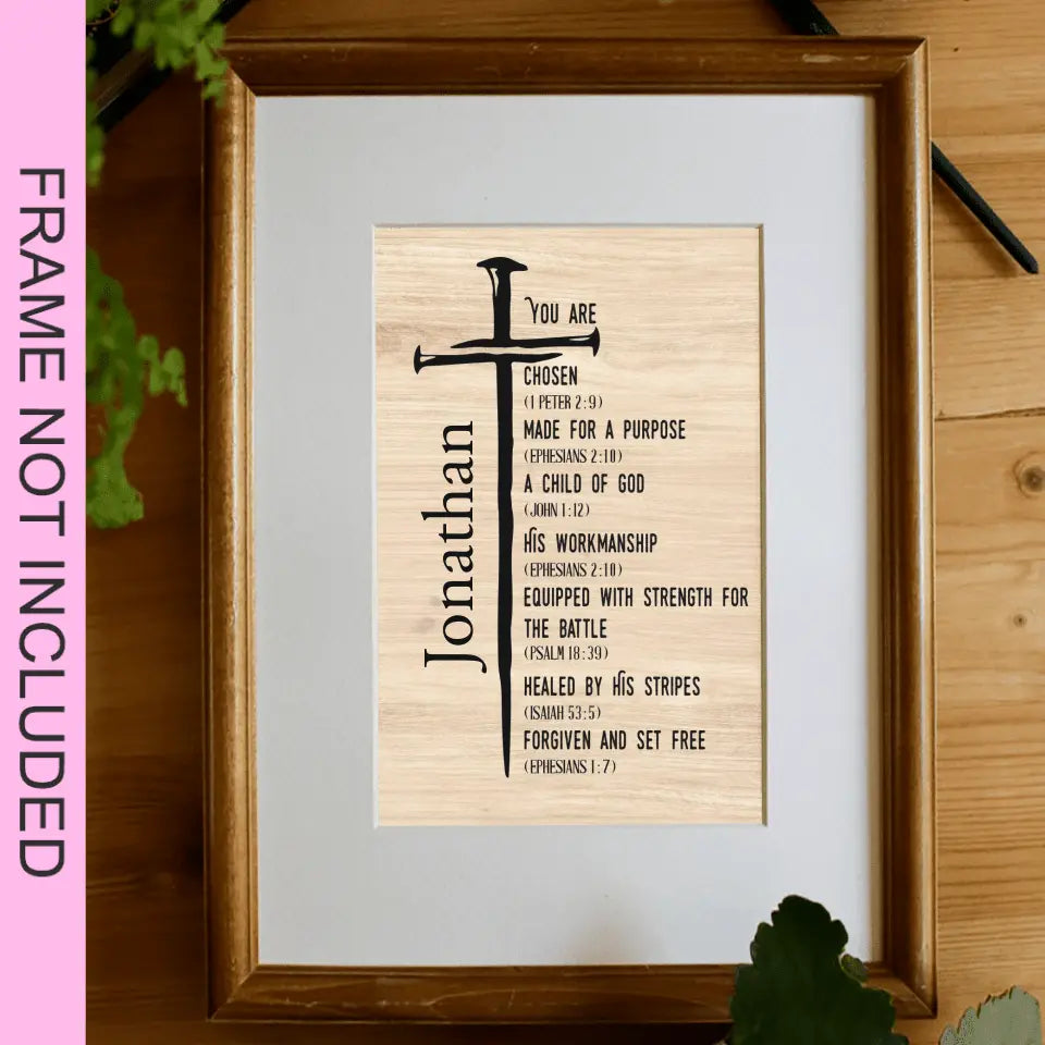 Personalized Christian Gifts For Men -Teens Christian Art - Unique Gifts - Bible Verse Wall Art - Gift For Christian - Ciaocustom