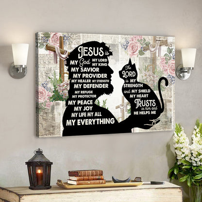 Bible Verse Canvas Painting - Christian Canvas Art - Jesus And Cat Canvas Poster - Ciaocustom