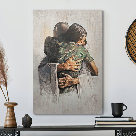 Scripture Canvas Wall Art - Christian Canvas Art - Jesus And American Soldiers Canvas Poster - Ciaocustom
