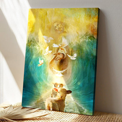 Bible Verse Canvas Painting - Christian Canvas Wall Art - Jesus And Baby Goat Canvas Poster - Ciaocustom
