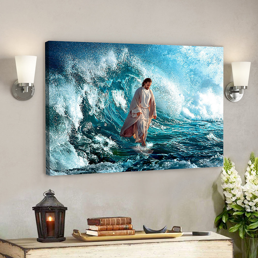 Jesus Walks On The Sea - Jesus Pictures - Jesus Canvas Poster - Jesus Wall Art - Christ Pictures - Christian Canvas Prints - Ciaocustom
