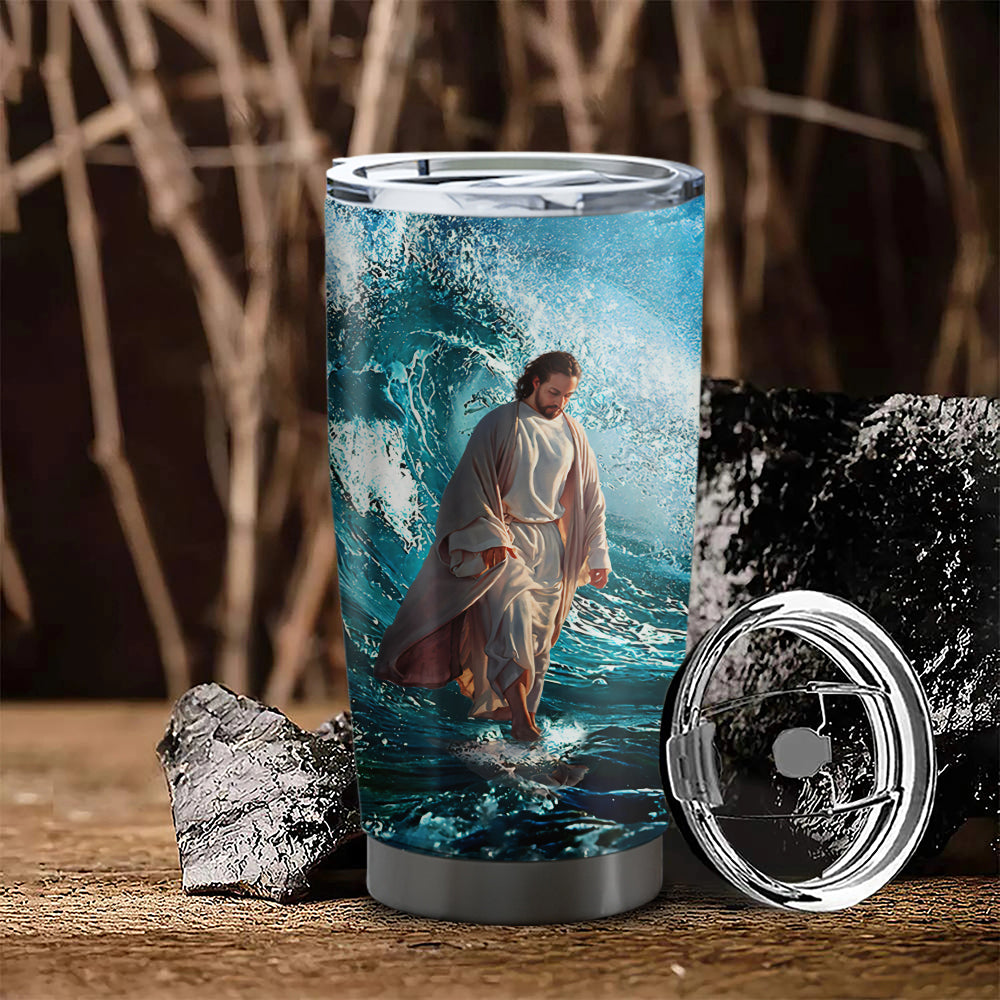 I Will Walk By Faith - Jesus Tumbler - Stainless Steel Tumbler With Lid - 20oz Tumbler - Tumbler For Cold Drinks - Ciaocustom