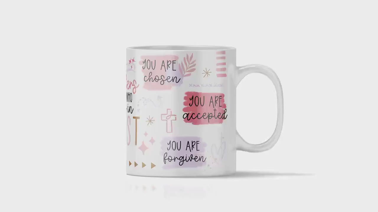 Christian Mug - Affirmations Gift for Women - Bible Verse Mug - Bible Study Gift - Christian Gifts - Who You Are In Christ Mug