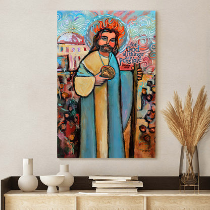 St. Jude Canvas Wall Art - Religious Posters Catholic - Ciaocustom